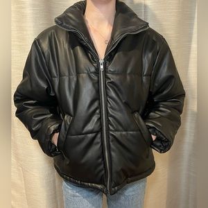 Faux black leather jacket